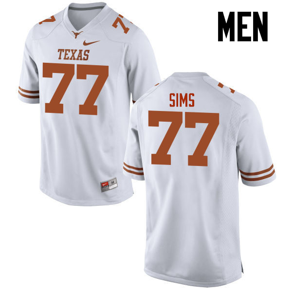 Men #77 Kenneth Sims Texas Longhorns College Football Jerseys-White